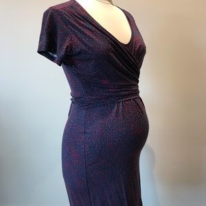 Seraphine Maternity Navy Print Wrap Dress